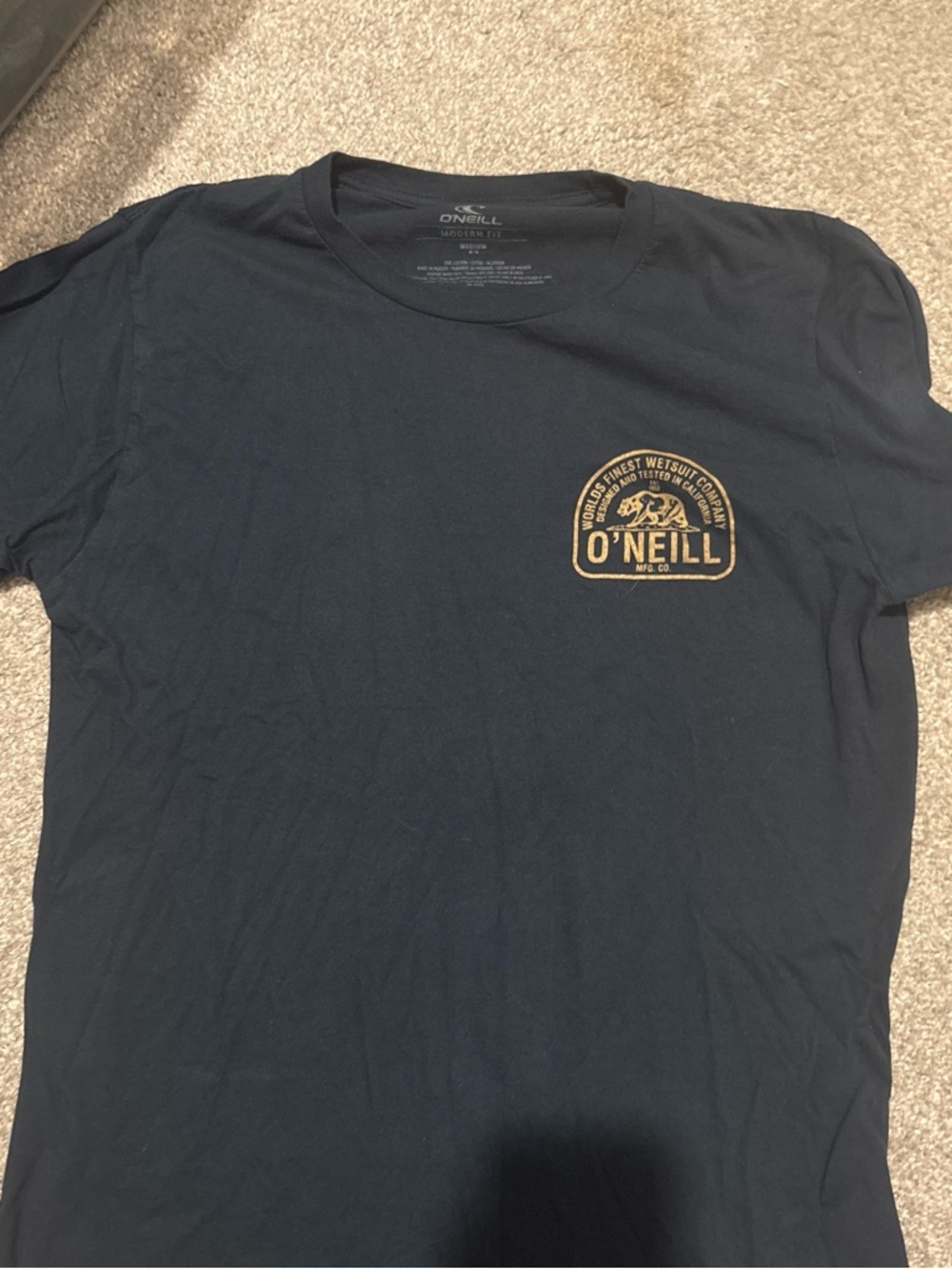 O'Neill Navy Short-Sleeve Tee with Gold Chest Logo